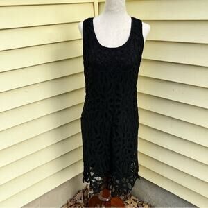 Madewell Broadway & Broome Black Dress Lace Midi Women's Size 4 NWT Chic Preppy
